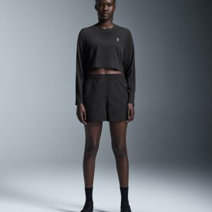Women's Train Long-T Crop Black