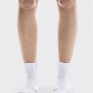 Court Sock Mid White | Pink