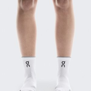 Elite Run Sock Mid White | Ivory