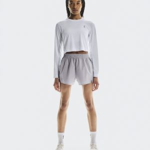 Women's Train Long-T Crop Graphic White