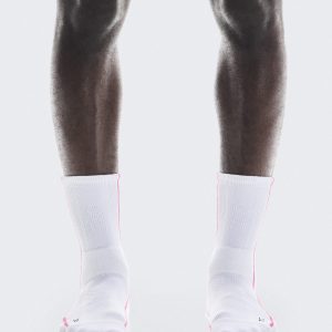 Court Sock High White | Pink